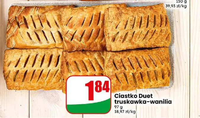 Ciastko Duet truskawka-wanilia promocja w Dino