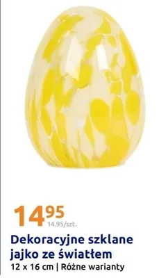 Dekoracyjne szklane jajko ze światłem promocja w Action