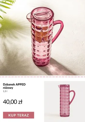 Dzbanek APPED różowy 1,5 l promocja w Homla