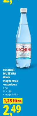 Woda magnezowo-wapniowa Cechini Muszyna Frizzante promocja w Lidl