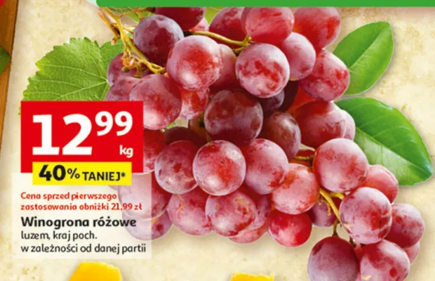 Winogrona różowe, luzem, kraj poch. w zależności od danej partii promocja w Auchan