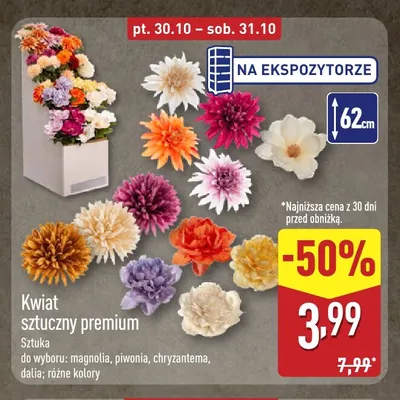 Kwiat sztuczny premium piwonia promocja w Aldi