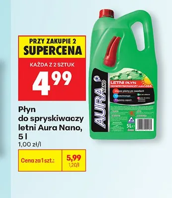 Płyn do spryskiwaczy letni Aura Nano 5 l promocja w Biedronka