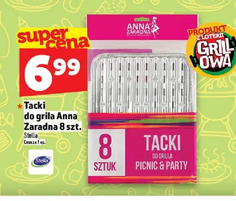 Tacki do grilla picnic & party Anna Zaradna 8-pak promocja w TOPAZ