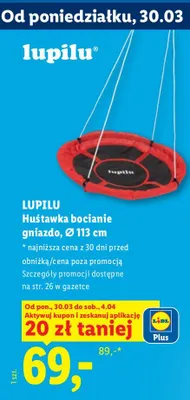 Huśtawka bocianie gniazdo promocja w Lidl