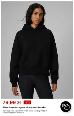 Bluza dresowa regular z kapturem damska promocja w 4F