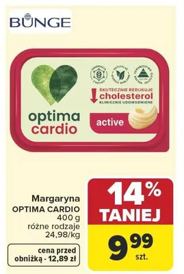 Margaryna Optima Cardio Bunge promocja w Carrefour Market