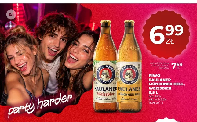 Piwo Paulaner Weissbier promocja w Duży Ben