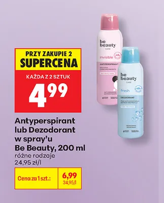 Antyperspirant w spray'u Be Beauty Invisible promocja w Biedronka