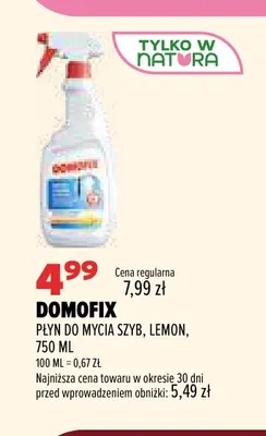 Płyn do mycia szyb Lemon Domofix promocja w Drogerie Natura