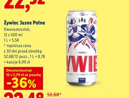 Piwo Żywiec 12-pak 500 ml promocja w Lidl