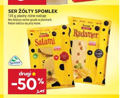 Ser żółty w plastrach Radamer Spomlek promocja w Stokrotka