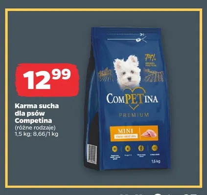 Karma sucha dla psów Competina promocja w Netto