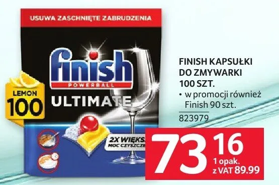 Kapsułki do zmywarki Finish Ultimate Lemon 100szt. promocja w Selgros
