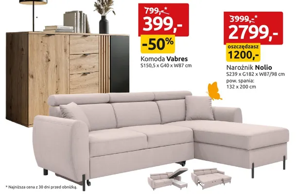 Komoda Vabres S150,5xG40xW87cm promocja w Black Red White