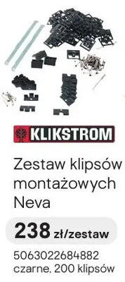 Zestaw klipsów montażowych Neva czarne promocja w Castorama