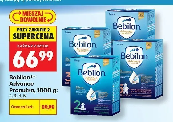 Mleko dla małych dzieci Bebilon Advance Pronutra 5 promocja w Biedronka