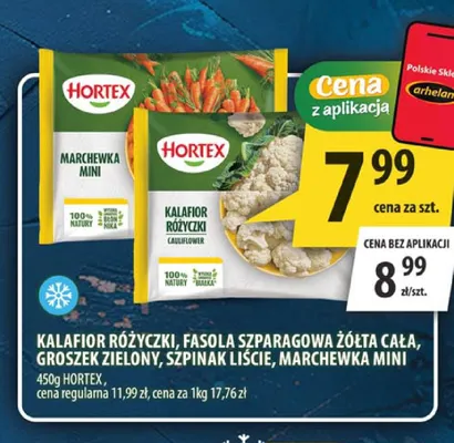 Szpinak liście Hortex promocja w Arhelan