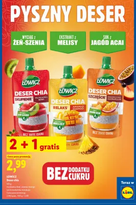 Deser chia Łowicz Skupienie truskawka kiwi bez dodatku cukru promocja w Lidl