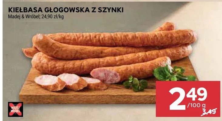 Kiełbasa głogowska z szynki promocja w Stokrotka