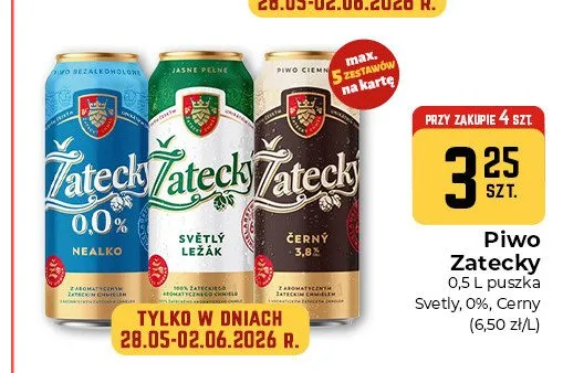 Piwo bezalkoholowe Zatecky 0% promocja w Społem Częstochowa