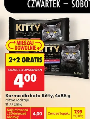 Karma dla kota Kitty kawałki szarpane w sosie promocja w Biedronka