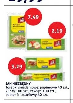Torebki śniadaniowe papierowe Jan Niezbędny 40-pak promocja w Blue Stop