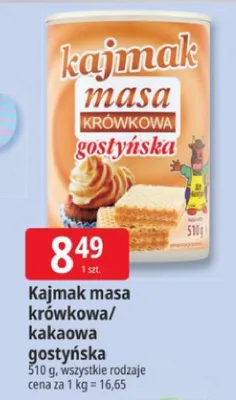 Kajmak masa krówkowa/kakaowa gostyńska promocja w Leclerc