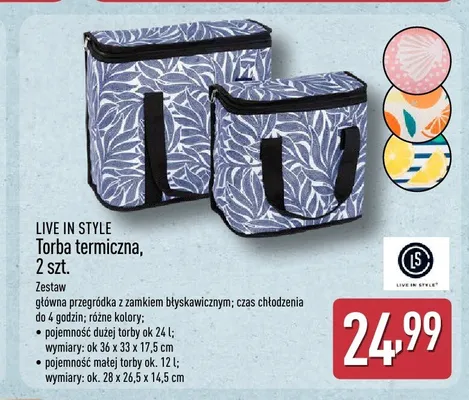 Torby termiczne LIVE IN STYLE 2-pak promocja w Aldi