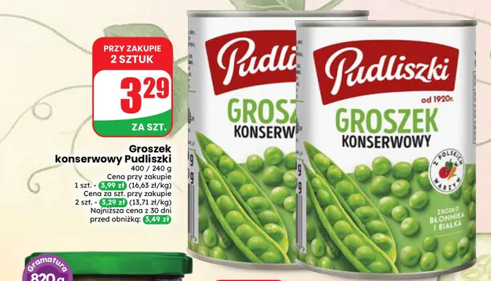 Groszek konserwowy Pudliszki promocja w Dino
