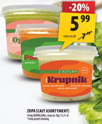Zupa (cały asortyment) promocja w Arhelan