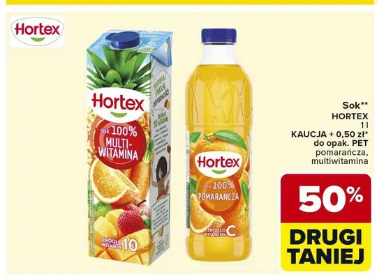 Sok Hortex 100% multiwitamina promocja w Carrefour