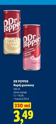 Napój gazowany Dr Pepper Vanilla Float promocja w Lidl