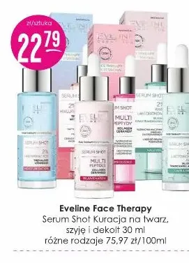 Serum shot kuracja na twarz, szyję i dekolt Face Therapy Eveline promocja w Drogerie Jasmin