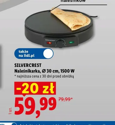 Naleśnikarka Silvercrest Ø 30 cm 1500W promocja w Lidl