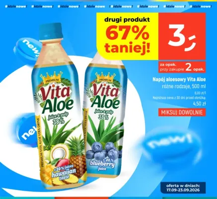 Napój aloesowy Vita Aloe blueberry juice promocja w Dealz