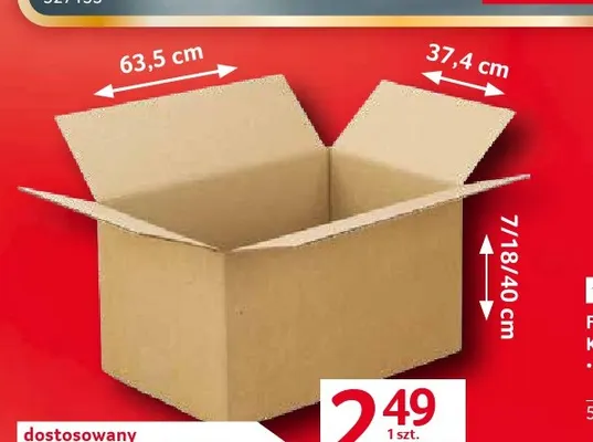 Karton wysyłkowy duży 63,5x37,4x40 cm promocja w Selgros