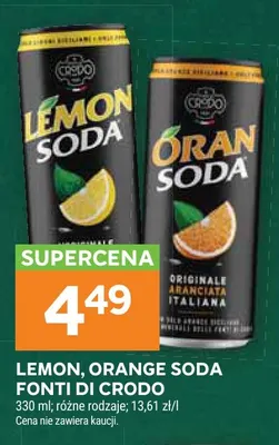 Napój Lemon Soda Fonti di Crodo promocja w Stokrotka
