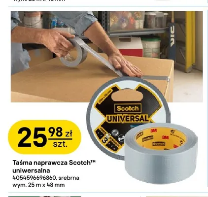Taśma naprawcza Scotch uniwersalna srebrna 25mx48 mm promocja w Castorama