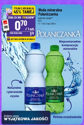 Woda mineralna Polaniczanka wybrane rodzaje promocja w POLOmarket