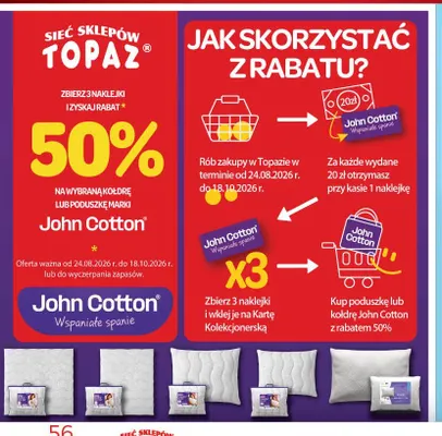 Poduszka John Cotton promocja w TOPAZ