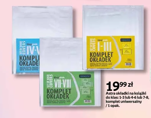 Okładki na książki do klas 1-3 Astra komplet uniwersalny promocja w Empik