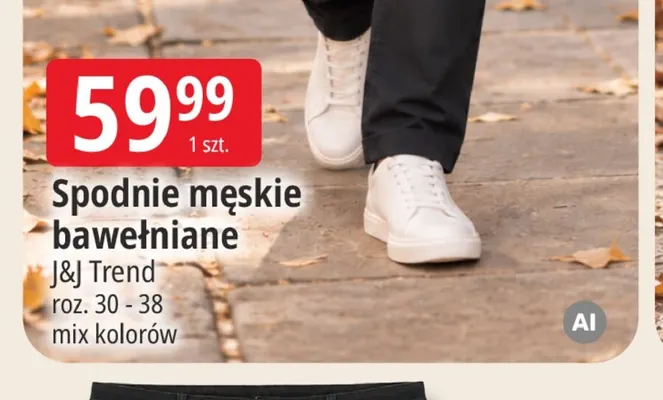 Spodnie męskie bawełniane J & J Trend promocja w Leclerc