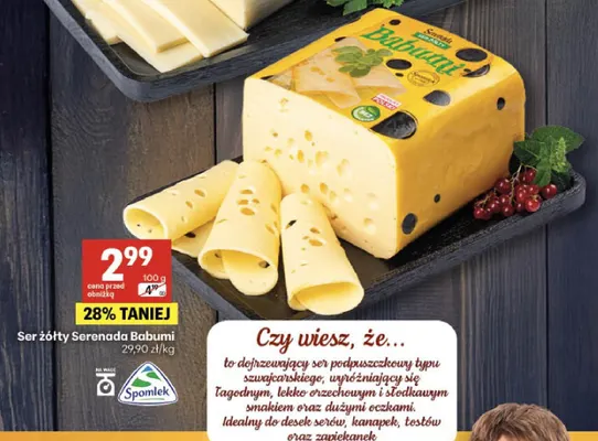 Ser żółty Serenada Babuni promocja w Delikatesy Centrum