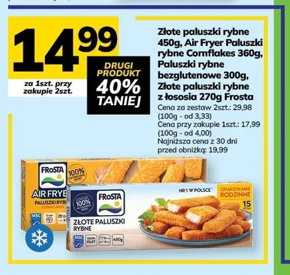 Złote paluszki rybne z łososia Frosta promocja w Hitpol