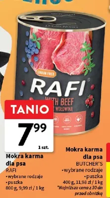 Mokra karma dla psa Rafi wołowina promocja w Intermarche