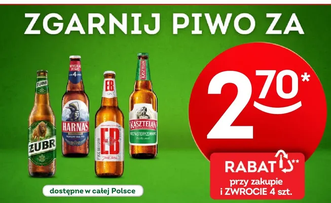 Piwo Kasztelan Niepasteryzowane promocja w Żabka