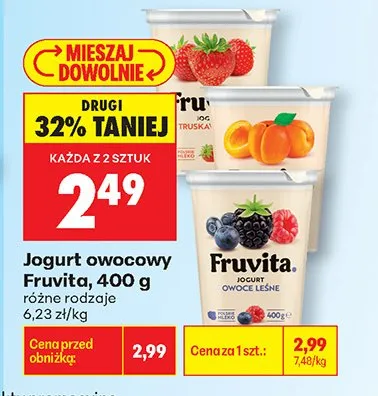 Jogurt owocowy Fruvita owoce leśne promocja w Biedronka