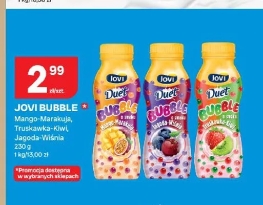 Napój jogurtowy Jovi Duet Bubble Truskawka-Kiwi promocja w Chorten