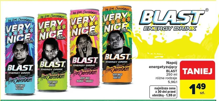 Napój energetyzujący różne rodzaje promocja w Carrefour Market
